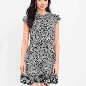 COPY - LOFT Garden Tiered Ruffle Swing Dress - Small PETITE